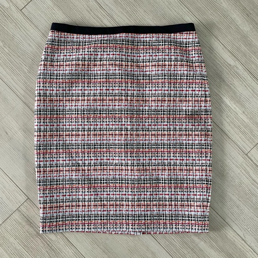 Talbots Multicolor Textured Metallic Thread Pencil Skirt